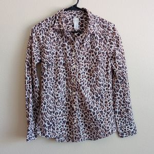 J.Crew Leopard Button Down